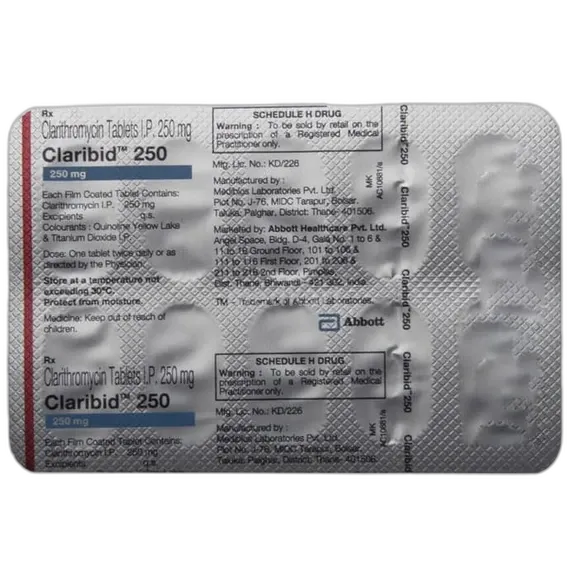 claribid 250mg tablet 10's